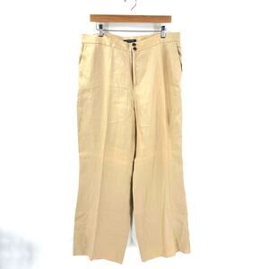 Lauren‎ Ralph Lauren Women's 16W Beige Linen Blend Wide Leg Pants